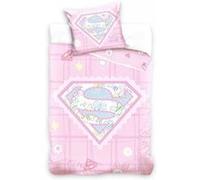 Super Baby Rose - Parure de Lit Bébé - Housse de Couette Coton Bleu G