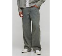 Super Baggy Fit Washed Monogram Jeans homme - gris - 36R, gris