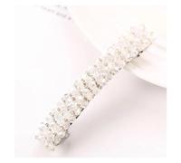 Super beau ~ accessoires flash diamant casque pince à cheveux quatre rangées de ligne de poisson en cristal tressé bord clip exquis one-wo(1PCS white)