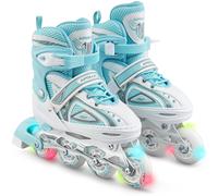 Super Blades X Pro - Rollers avec roues à LED illuminées - blanc/turquoise