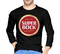 Super Bock T-shirts tendance à manches longues en coton pour homme et femme, Noir , M