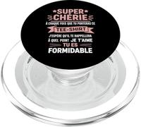Super Chérie Message Déclaration d’Amour Original Femme PopSockets PopGrip pour MagSafe