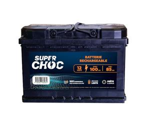 SUPER CHOC - Batterie Rechargeable pour Clôture Électrique - 12 V - Compatible avec Panneau Solaire - Prête à l'Emploi - Décharge Lente - 100 Ah
