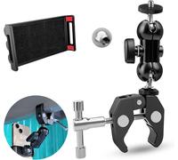 Super Clamp for Camera Holder with Double Ball Head 360° Clamp for Mini Magic Arm with Super Clamp Tripod Ball Head Clamp, Portable Tablet