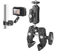 Super Clamp Mount for Bike Handlebar Camera Monitor with 360 Magic Arm with 1/4" 3/8" Extension Port Adapter for GoPro Insta360 DJI Canon Nikon DSLR Action Camera
