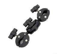 Super Clamp Support de caméra avec double tête sphérique, pince crabe très résistante pour support de lumière photo vidéo, guidon, barre transversale, bureau, noir (court)