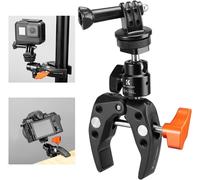 Super Clamp with 360° Ball Joint Camera Mounting Clamp Quick Release Adapter for GoPro, Camera Monitor, LED Light, Maximum Load 1.5kg, Maximum Aperture 60mm