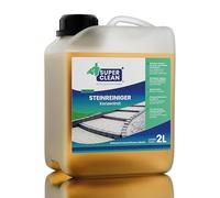 SUPER CLEAN Nettoyant concentré pour pierre 2 l - Pour terrasse, pavé, béton, pierre naturelle et dalles de trottoir - Nettoyant extérieur contre les dépôts verts, la saleté et les dépôts - Rentable