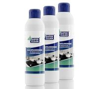 SUPER CLEAN Nettoyant plaques de cuisson pour vitrocéramique et induction 3 x 250 ml nettoyage et soin éclatant élimine graisses et résidus incrustés sans étiquetage nocif écologique