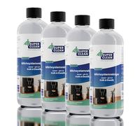 SUPER CLEAN Nettoyant système lait acide 4x 750 ml - Détartrant & éliminateur de résidus protéiques pour machines à café, mousseurs à lait & préparateurs de crème - pH 2,2 - sans chlore, inodore, qual