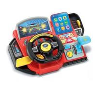 Super Console Turbo Pilote Enfant 3-8 Ans - Tableau de Bord, Volant - Courses Voiture et Jeux educatifs - Set Jouet electronique et Carte