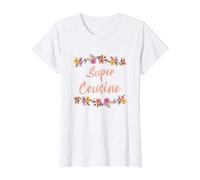 Super Cousine Fleurs Meilleure Cousin du Monde Cadeau T-Shirt