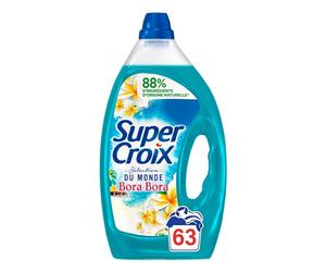 Super Croix - Sélection du Monde - Bora Bora - Lessive Liquide Parfumée - Fleur de Monoï & Lait d'Aloe - 88% d'Ingrédients d'Origine Naturelle - 63 Lavages