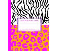 Super Cute Animal Print Zebra & Cheetah Purple Orange Neon Aesthetic Preppy Composition Notebook: College Ruled, Retro Y2K Vibes, Perfect for Preppy ... Supplies for Students, Girls, Woman, Teens