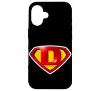 Super D Hero Alphabet Cute Initial Monogram Letter D Logo Coque pour iPhone 16