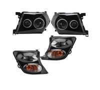 SUPER DAFI Phare Avant Voiture Accessoires Remplacement Pour Phares Pare-chocs Pour Patrol Y60 Y61 1997 1998 1999 2000 2001 2002 2003 2004 Ensemble Lampe Avant(1 set black)