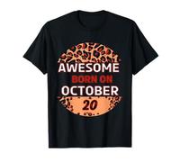 Super depuis le 20 octobre 20 anniversaire imprimé léopard T-Shirt