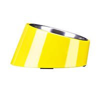Super Design Gamelle inclinée à 15° pour chiens et chats, antidérapante et anti-déversement, permet d’atteindre la nourriture plus facilement, taille S, peut contenir 0,5 tasse, jaune vif