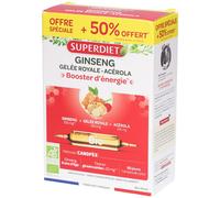 Super Diet Ampoules buvables Ginseng Gelée Royale Acérola Bio – 30 x 15 ml