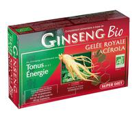 Super Diet Complément alimentaire Ginseng, Gelée Royale & Acérola Bio 20 ampoules de 15 ml