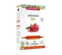 SUPERDIET - GRENADE BIO - 100% PUR JUS - Fabrication française - 20 ampoules de 10 ml