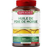 Superdiet Huile de foie de morue - Vitamines A et D - 120 capsules