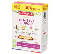 Superdiet Complément alimentaire Quatuor Bio Radis noir Artichaut Chardon marie Romarin 30 ampoules