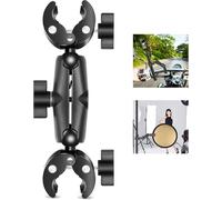 super double camera clamp bracket, crab clamp, magic arm, dual ball head adapter, umbrella clamp for motorcycle, bicycle, cross bars, desktop, stand