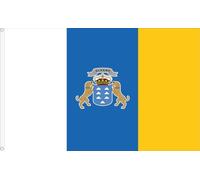 SUPER-DRAPEAU DES CANARIES C/E QUALITÉ Satin PREMIUM 120 g. Taille géante 250 x 150 cm