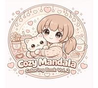 Super Easy Cozy Mandala Coloring Book: Cute Kawaii Cat & Café Designs, Bold and Simple Stress Relief Coloring Pages for Adults & Teens