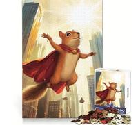 Super Écureuil en Ville Puzzle de 1000 pièces pour Adolescents Jeu de logique Pure Décoration Murale Calme et épurée 50x75cm