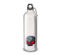 SUPER FABRIQUE Gourde/Bouteille d'eau en Aluminium - Acier Inoxydable (thermos 24h) réutilisable 330ml à 750ml, hommage HD skull (Aluminium, Mousqueton L 750ml)