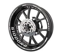 SUPER FABRIQUE Pack Complet de Stickers Liserets de Jantes pour BMW S1000RR qualité Premium (2 Roues complètes) (Blanc)