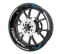 SUPER FABRIQUE Pack complet de stickers Liserets de jantes pour moto Triumph qualité Premium (2 roues) (Bleu)