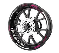 SUPER FABRIQUE Pack complet de stickers Liserets de jantes pour moto Triumph qualité Premium (2 roues) (Fuchsia)