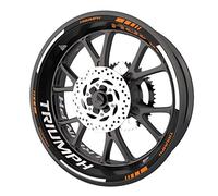 SUPER FABRIQUE Pack complet de stickers Liserets de jantes pour moto Triumph qualité Premium (2 roues) (Orange)