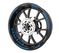 SUPER FABRIQUE Pack complet de stickers Liserets de jantes pour moto Yamaha qualité Premium (2 roues) (Bleu)