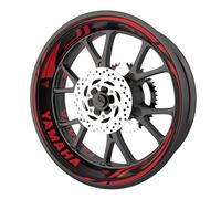 SUPER FABRIQUE Pack complet de stickers Liserets de jantes pour moto Yamaha qualité Premium (Stickers pour les 2 jantes) (Rouge) Adaptable