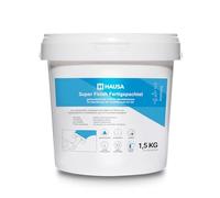 Super Finish Mastic prêt à l'emploi pour l'intérieur - Mastic fin pour cloison sèche - Mastic de plâtre - Enduit prêt à l'emploi - Mastic de surface Q1-Q4 - Blanc - 1,5 kg HAUSA
