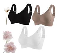 Super Firming Bra | Wire-Free Push-Up Bra No More Sagging Breasts, Women's Ribbed Push Up Adjustable (3PCS-A,3TG)
