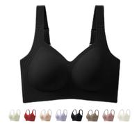 Super Firming Jelly Bra, 2025 New Comfortable Wireless Full Coverage Jelly Smoothing Supportive Wireless Push Up Bras 2.0 (Black,TTG)