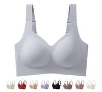 Super Firming Jelly Bra, 2025 New Comfortable Wireless Full Coverage Jelly Smoothing Supportive Wireless Push Up Bras 2.0 (Gray,TTG)