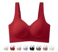 Super Firming Jelly Bra, 2025 New Comfortable Wireless Full Coverage Jelly Smoothing Supportive Wireless Push Up Bras 2.0 (Red,Grand)