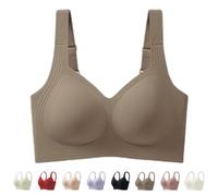 Super Firming Jelly Bra, 2025 New Comfortable Wireless Full Coverage Jelly Smoothing Supportive Wireless Push Up Bras 2.0 (Coffee,TG)