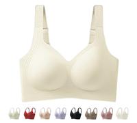 Super Firming Jelly Bra, 2025 New Comfortable Wireless Full Coverage Jelly Smoothing Supportive Wireless Push Up Bras 2.0 (Beige,4TG)