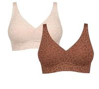 Super Firming Leopard Print Jelly Bra -Back Design Women Wirefree Bras Adjustable Straps Everyday Bras (C,Moyen)