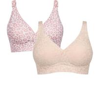 Super Firming Leopard Print Jelly Bra -Back Design Women Wirefree Bras Adjustable Straps Everyday Bras (F,4TG)