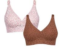 Super Firming Leopard Print Jelly Bra -Back Design Women Wirefree Bras Adjustable Straps Everyday Bras (A,4TG)