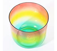 SUPER FOREST Bol chantant en cristal de quartz transparent de couleur arc-en-ciel de 15,2 cm, calme l'esprit, soulage l'âme, équilibre le chakra du corps, ajustement de l'état émotionnel, avec sac de