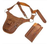 SUPER FOREST Ceinture à Outils de Jardinage, Petite Ceinture en Cuir, Cadeaux de Jardinage, Sac pour Femme, étui de Fleuriste, Trousse à Outils multifonctionnelle personnalisée, Marron Naturel